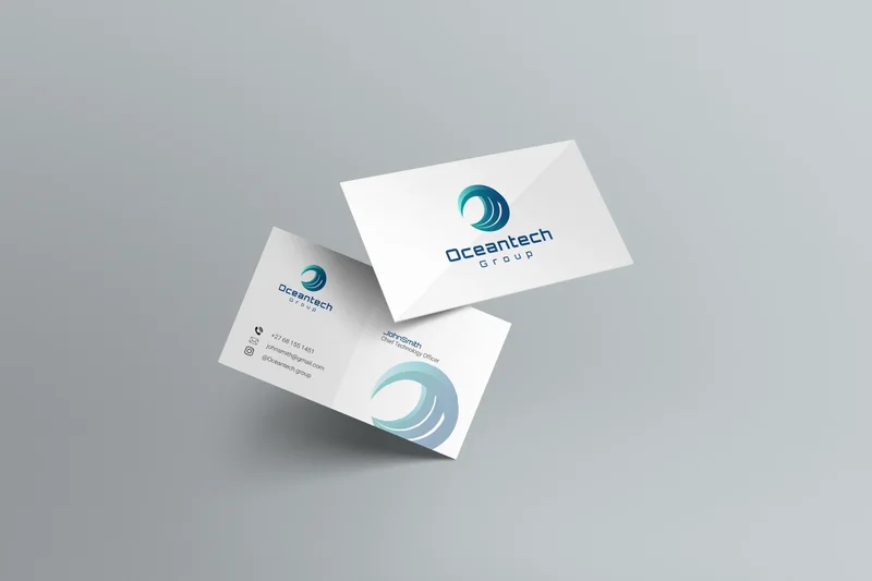 Oceantech Group business cards, front and back