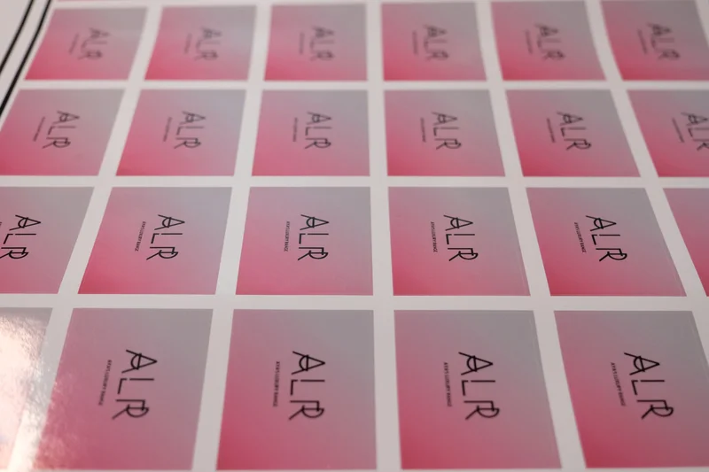 Sheet of pink gradient ALR Aya's Luxury Range product stickers