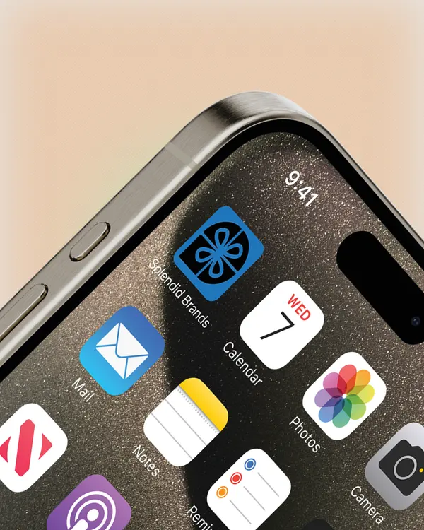 Splendid Brands app icon on an iPhone home screen